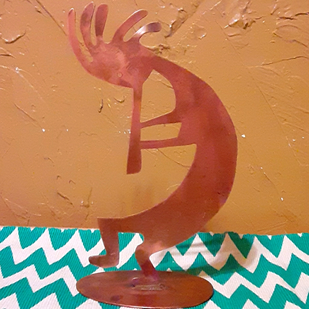 Kokopelli copper handmade fertility deity